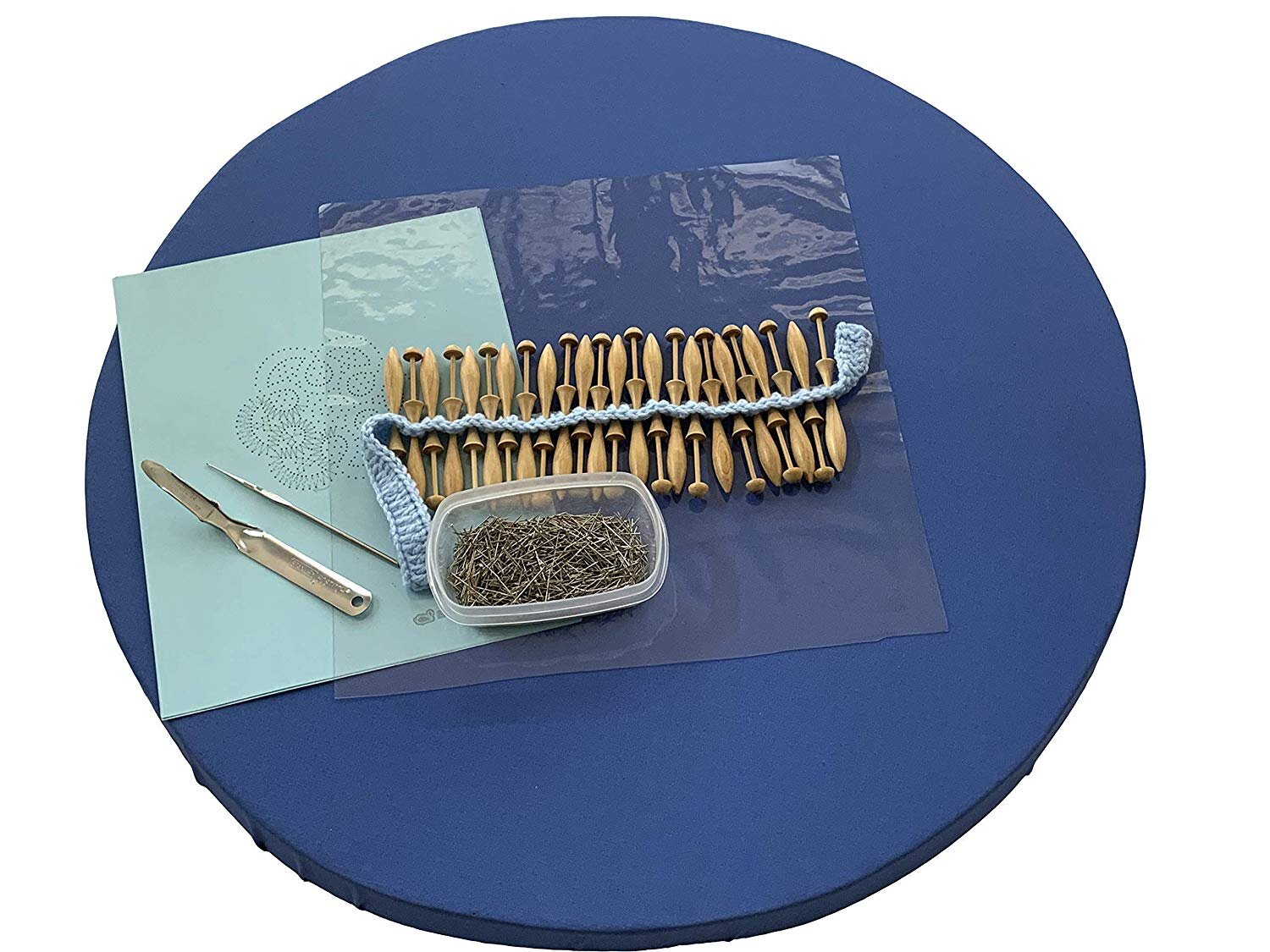 Bobbin Lace Kit For Beginners By Bobbin Lace Online 23" Flat Round Board 2" Thick  Lacemaking Kit Everything You Need To Get Started